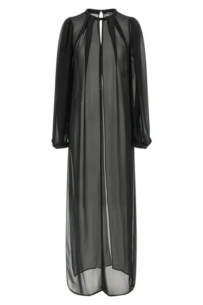 the long elisabetta franchi shirt defines a fluid and elongated silhouette throu