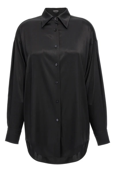 shiny silk satin shirt