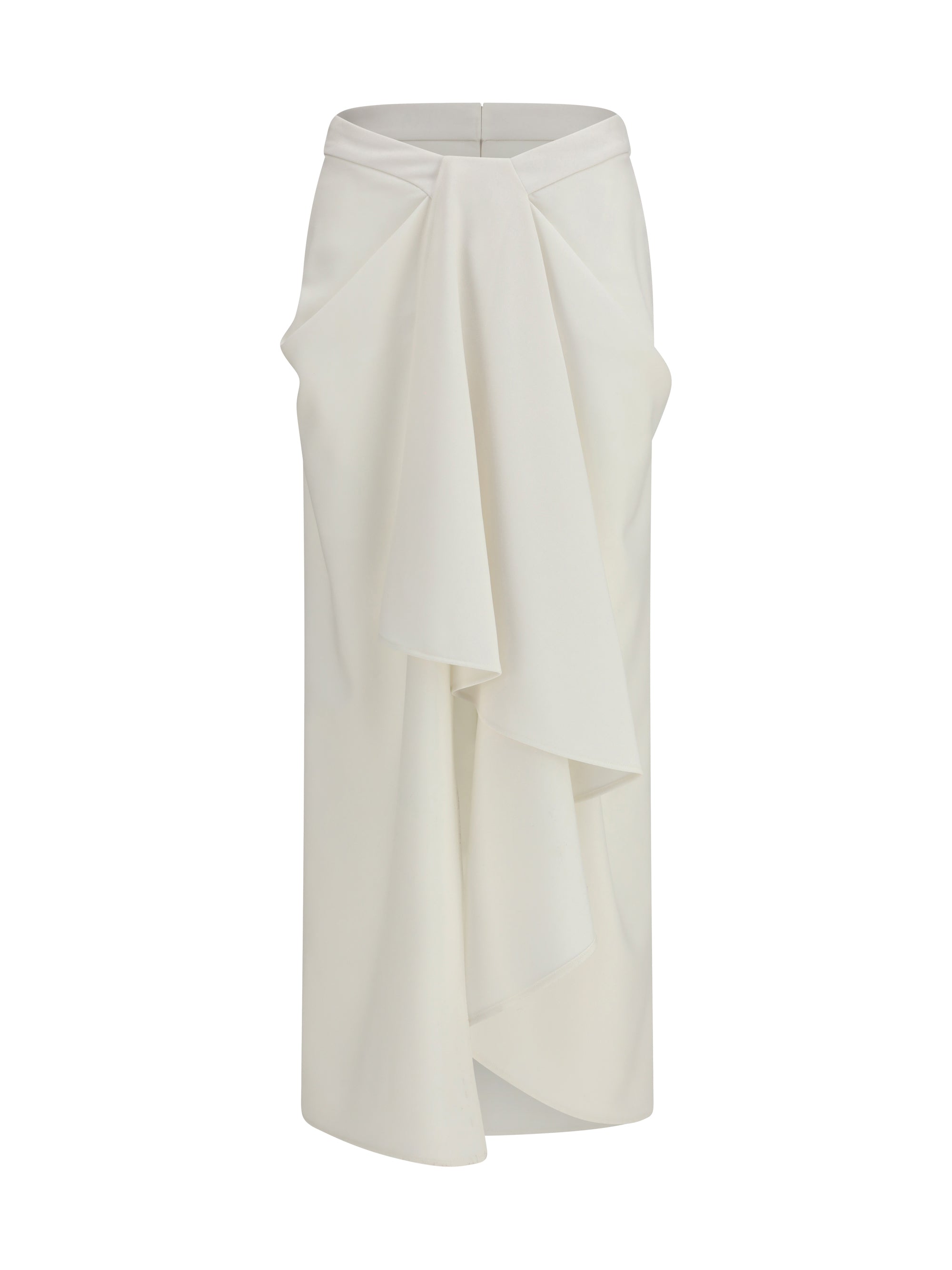 GIVENCHY 38 long draped wool and mohair skirt