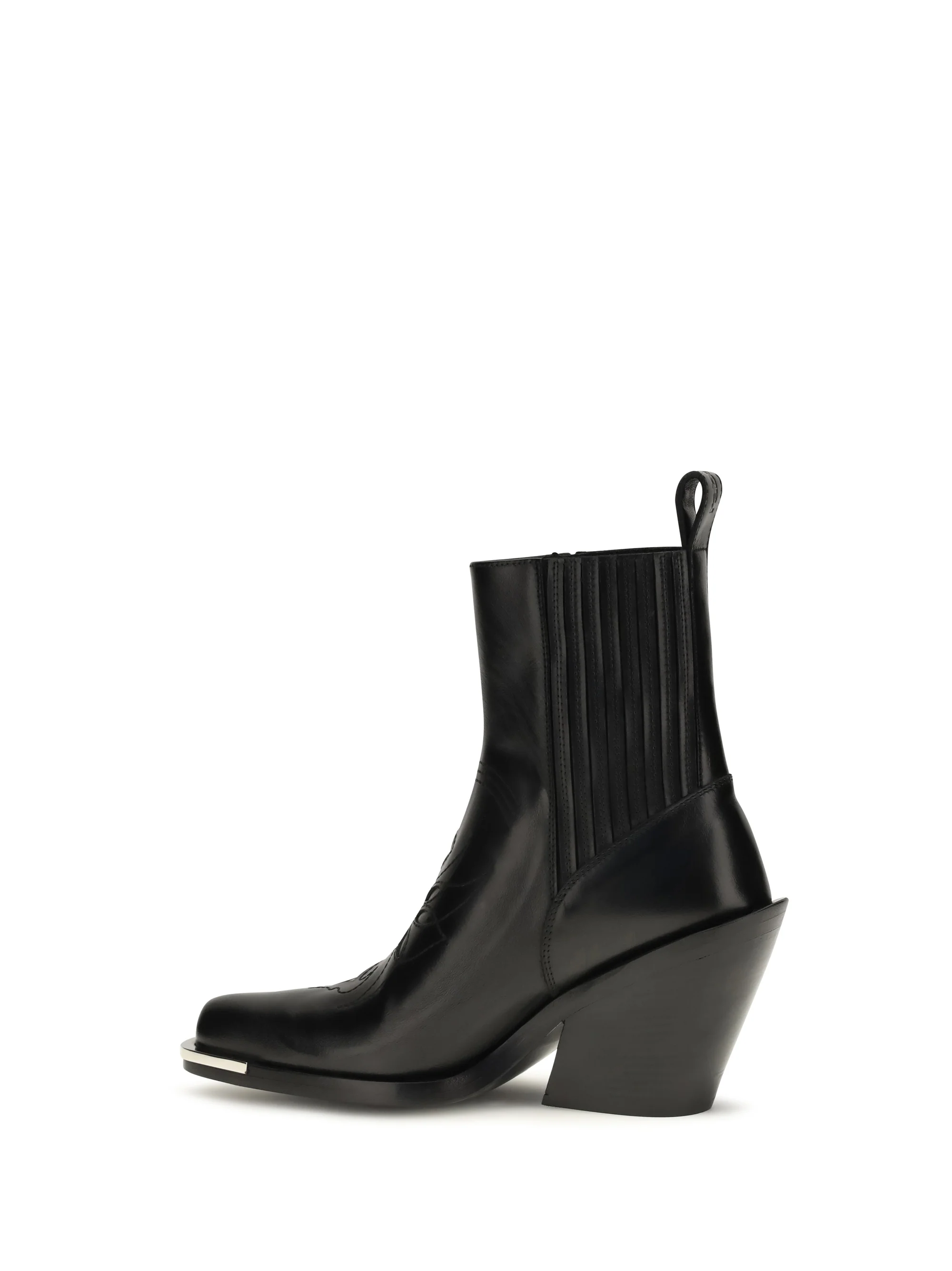 leather cowboy ankle boots