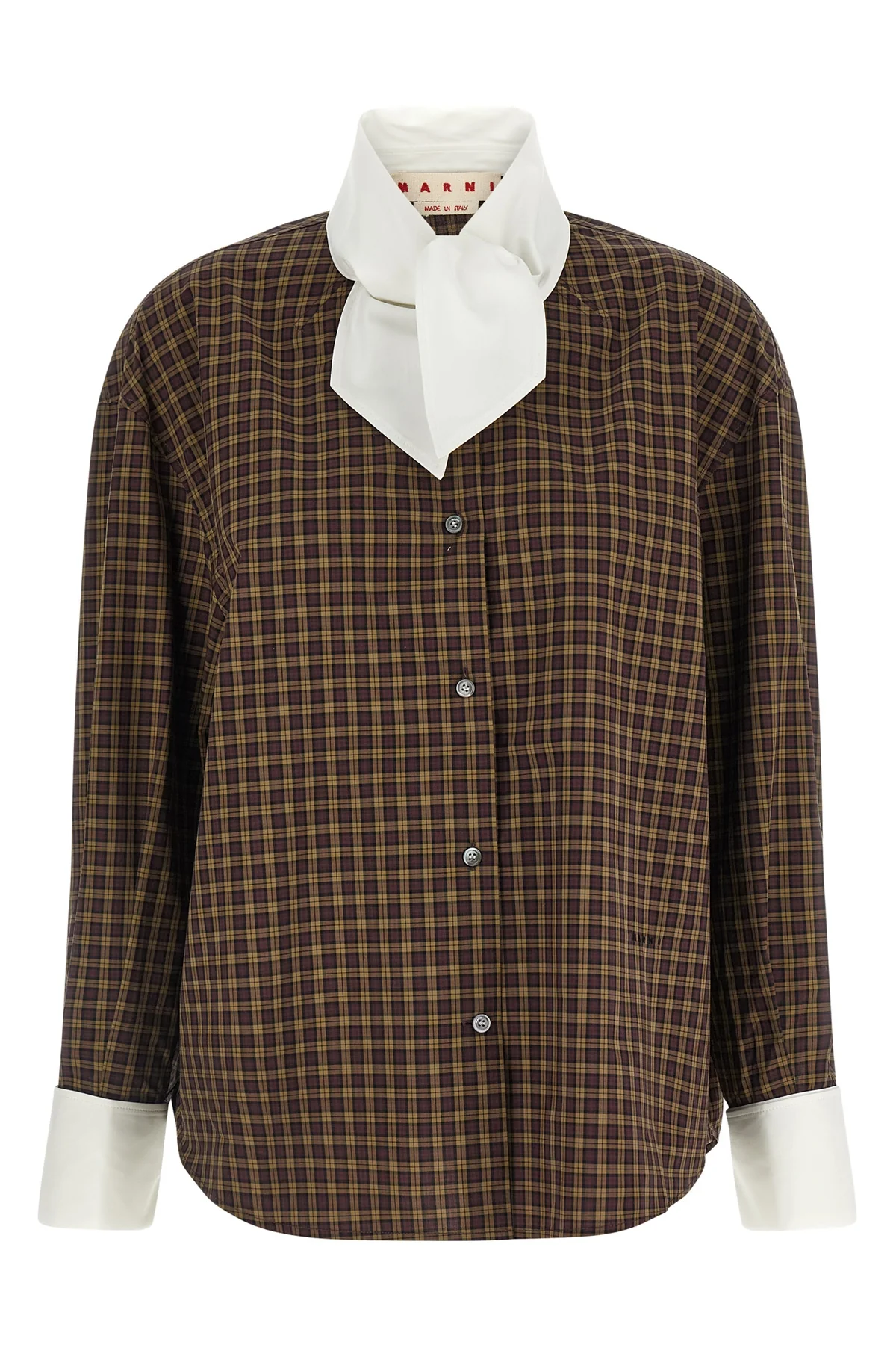 MARNI 36 the marni poplin check shirt redefines classic tailoring through unexpected prop