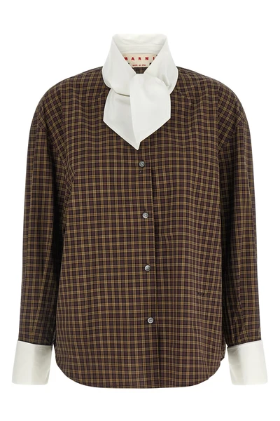 the marni poplin check shirt redefines classic tailoring through unexpected prop