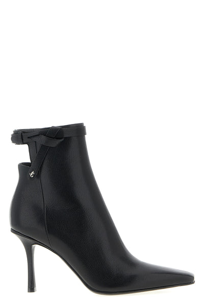 camie shiny kidskin leather ankle boots