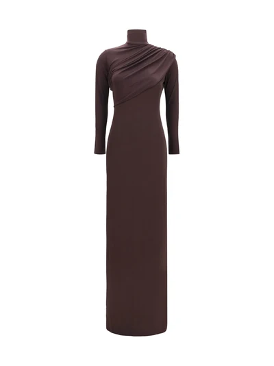 twist high neck jersey dress