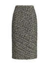 midi skirt in laminated bouclé fabric