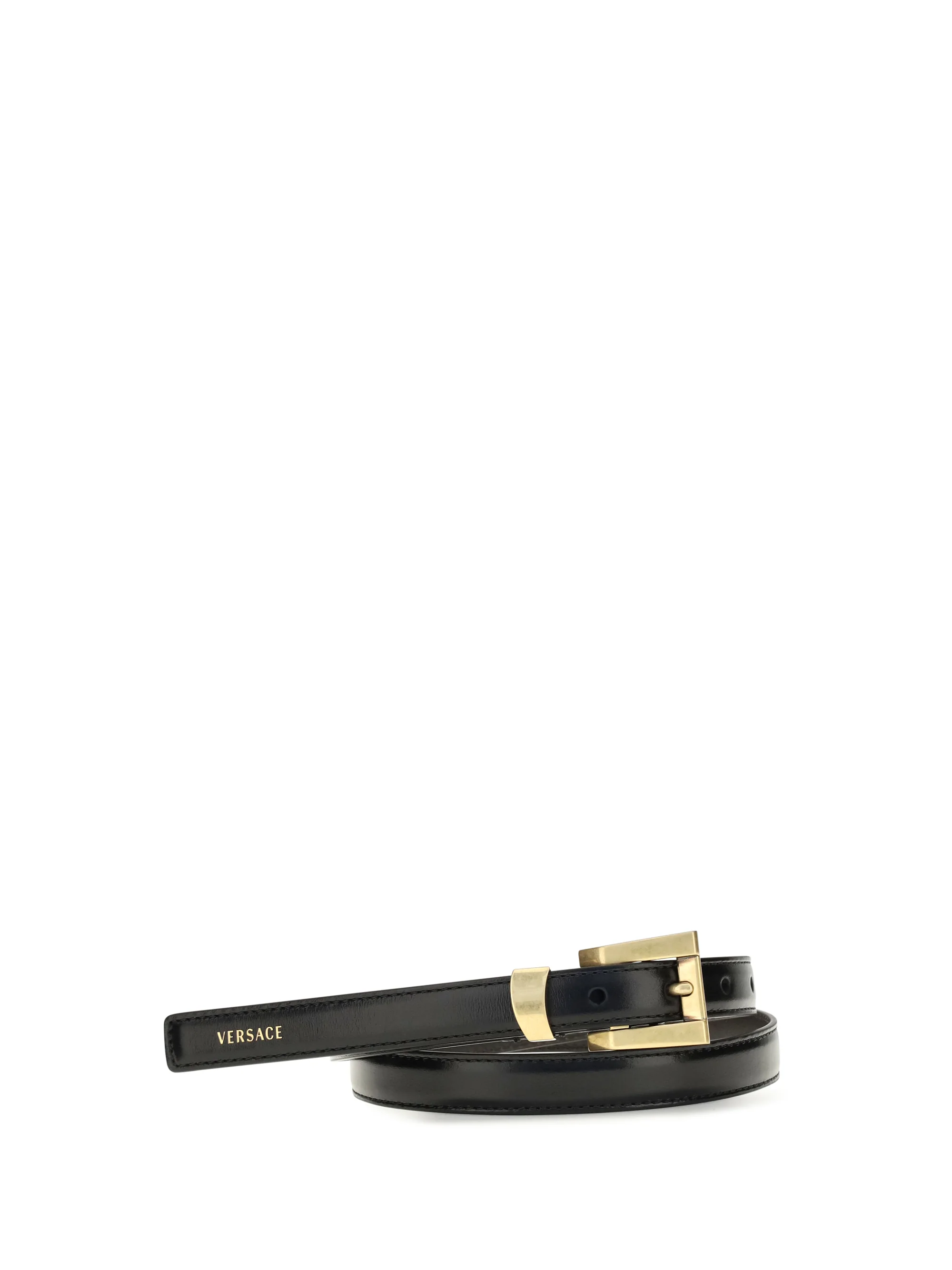 VERSACE 80 glossy leather logo print belt