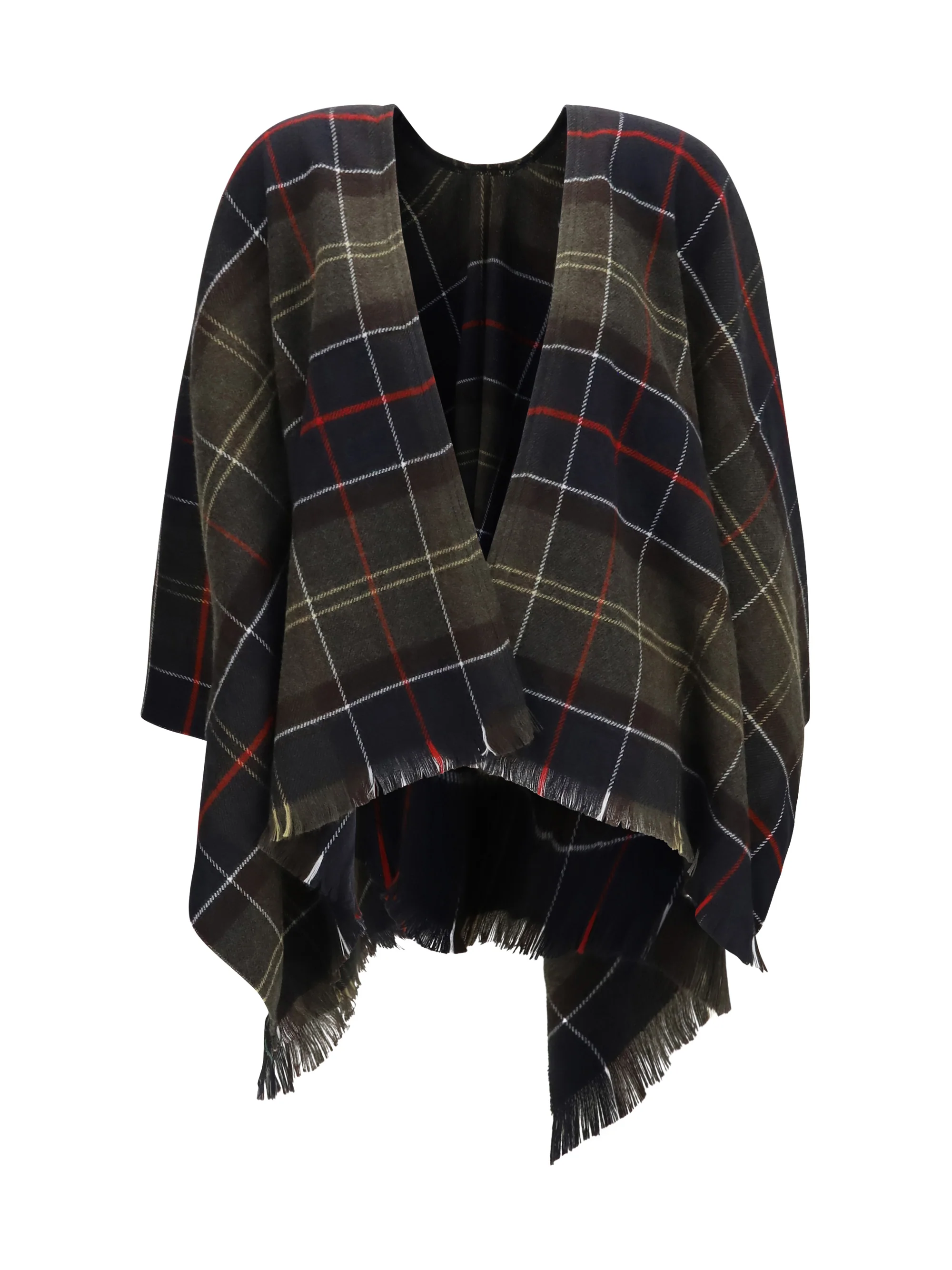 BARBOUR OS staffin tartan serape shawl