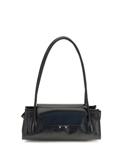 trunkette leather shoulder bag