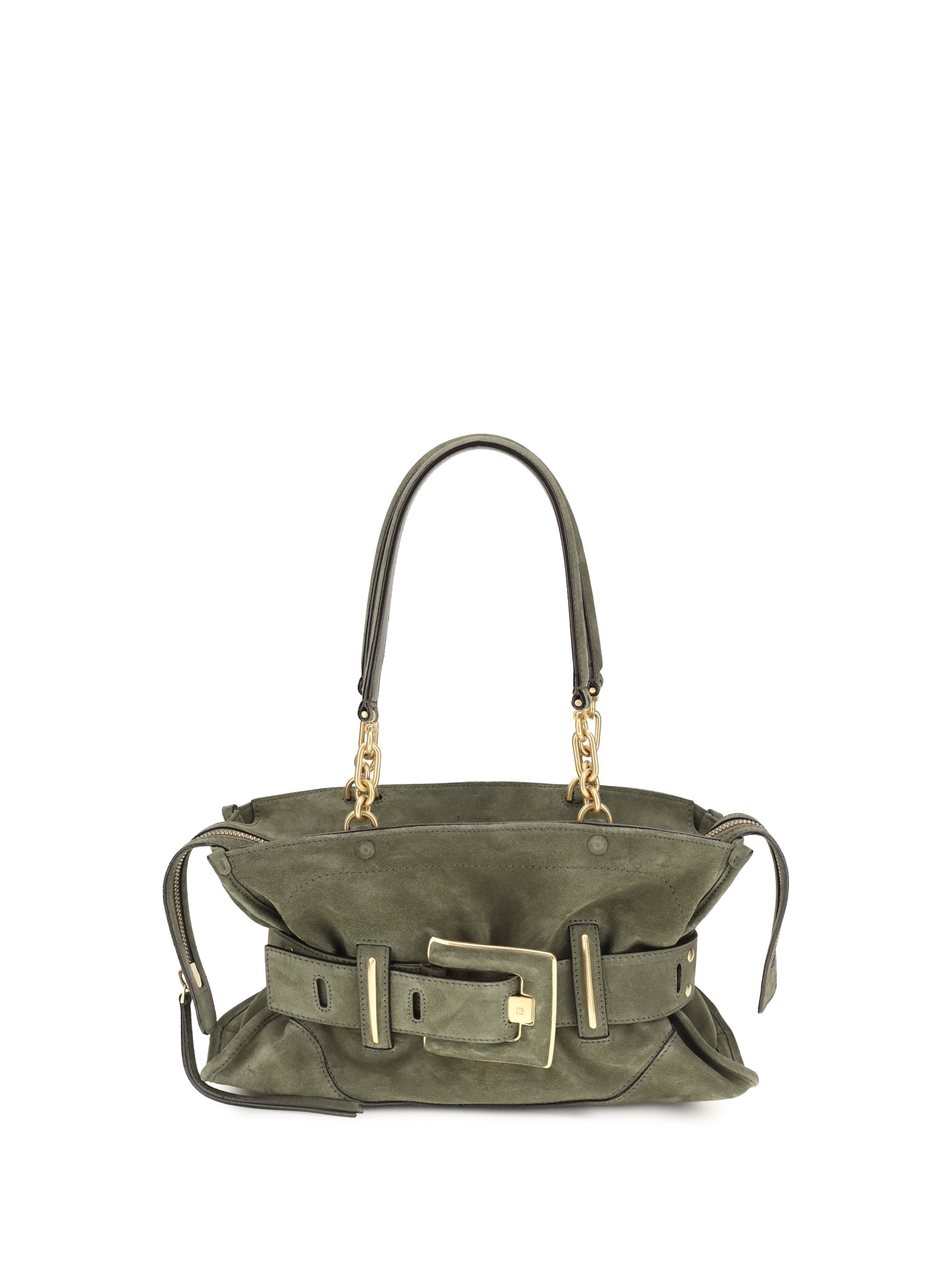 BALMAIN OS anthem bag in suede leather