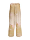 printed silk twill pants