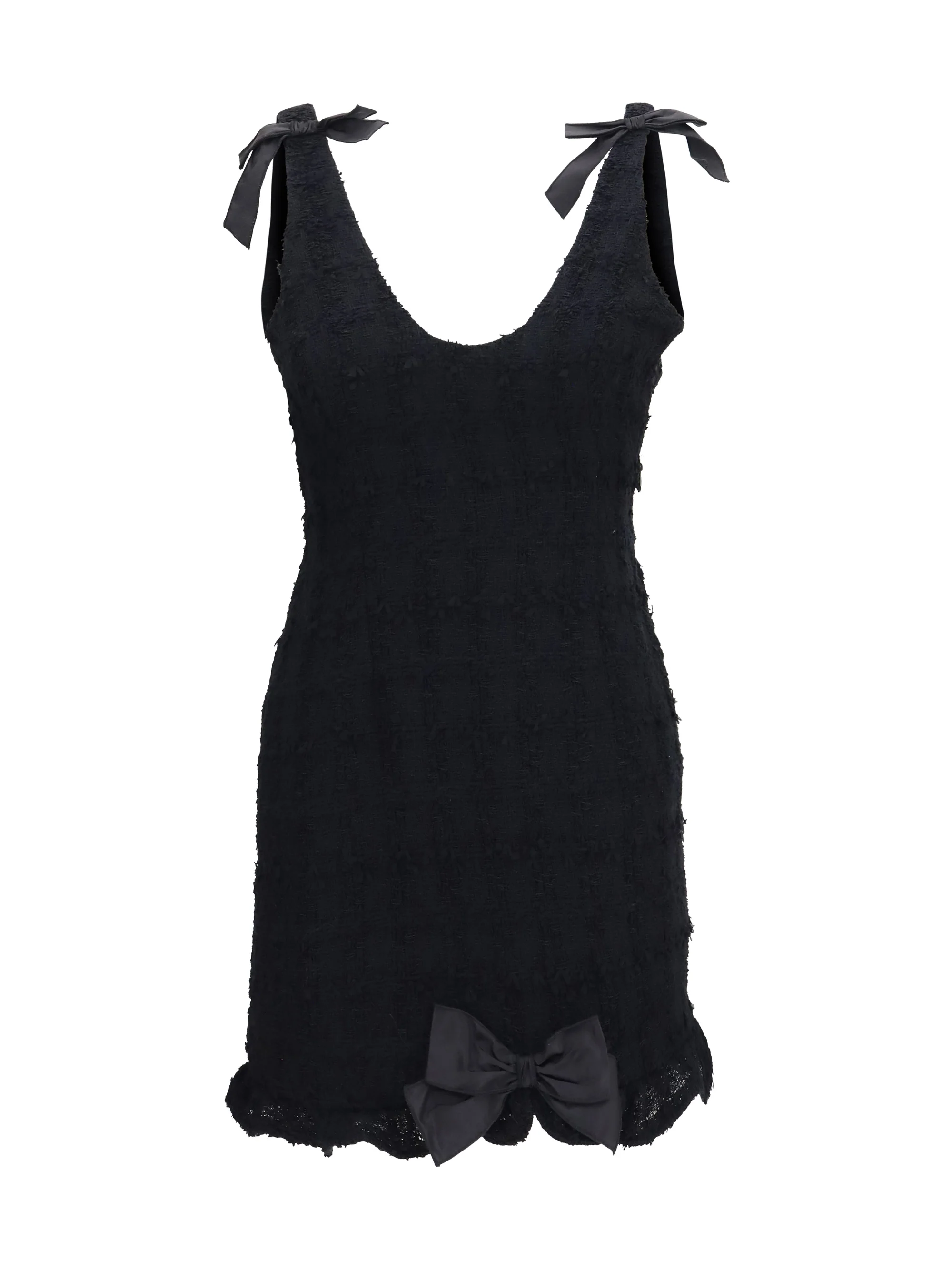ALESSANDRA RICH 40 checked bouclé tweed mni dress with bows