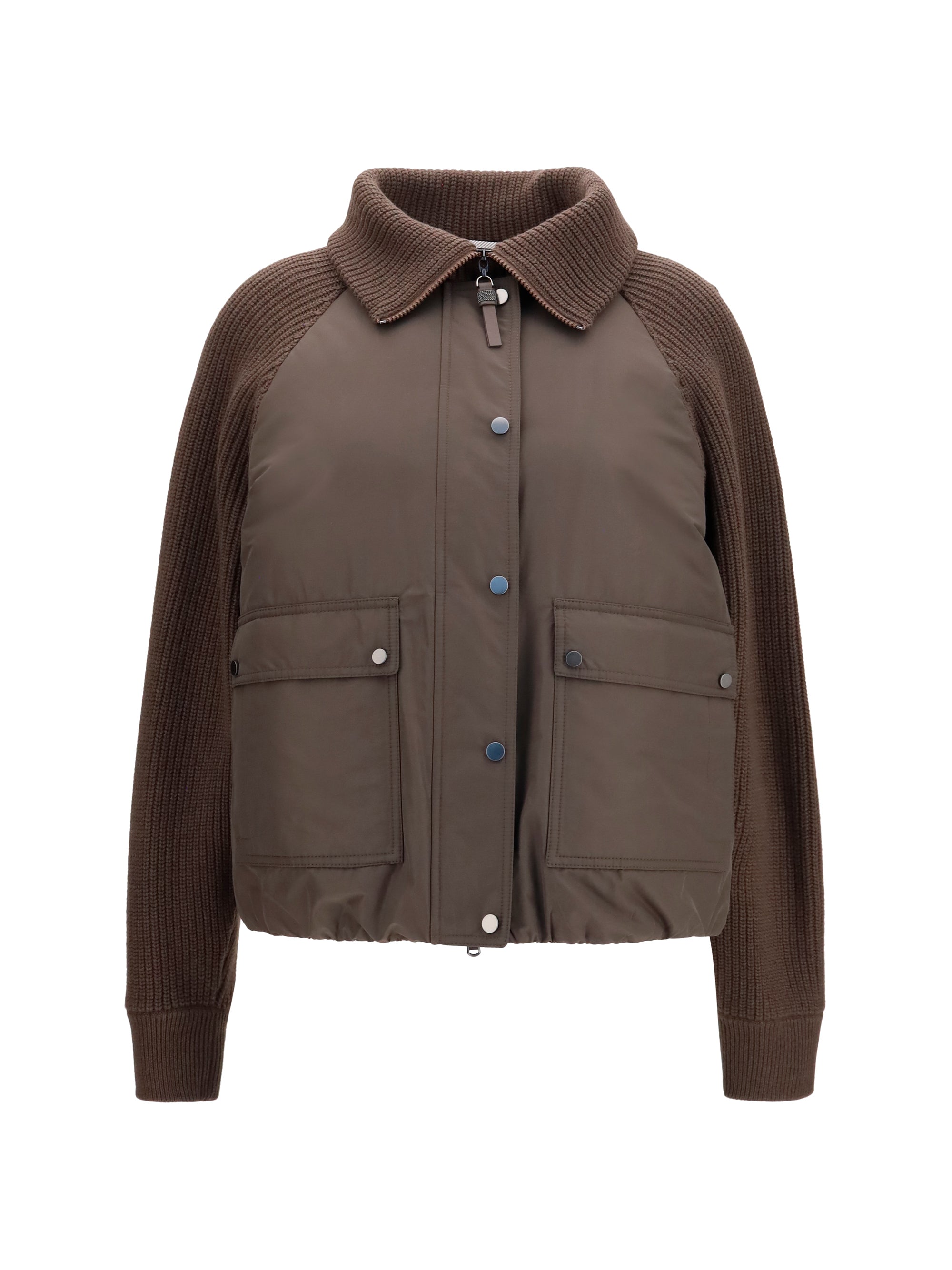 BRUNELLO CUCINELLI 42 down jacket with wool sleeves