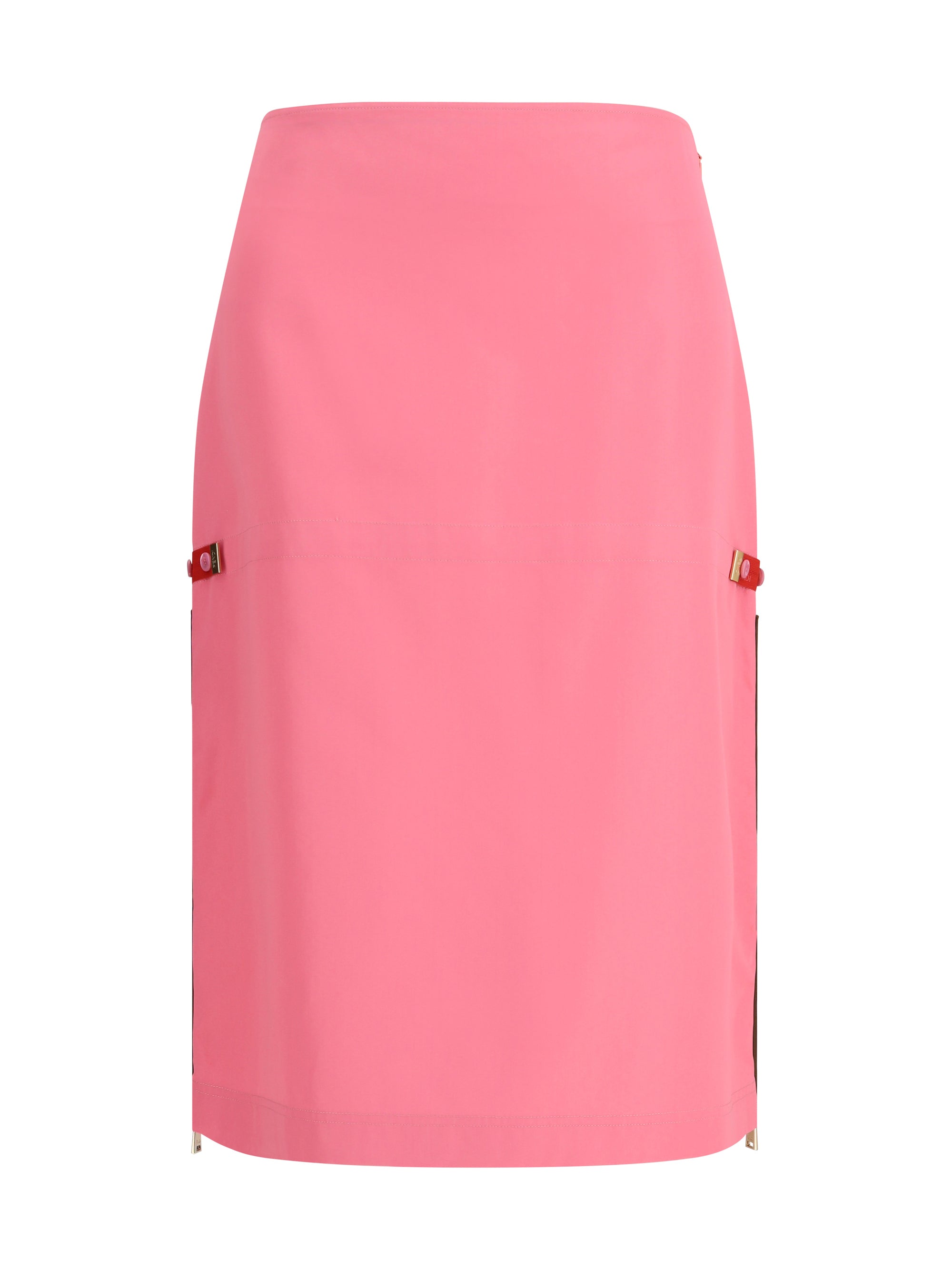 midi skirt with zip detailing and elasticated waist