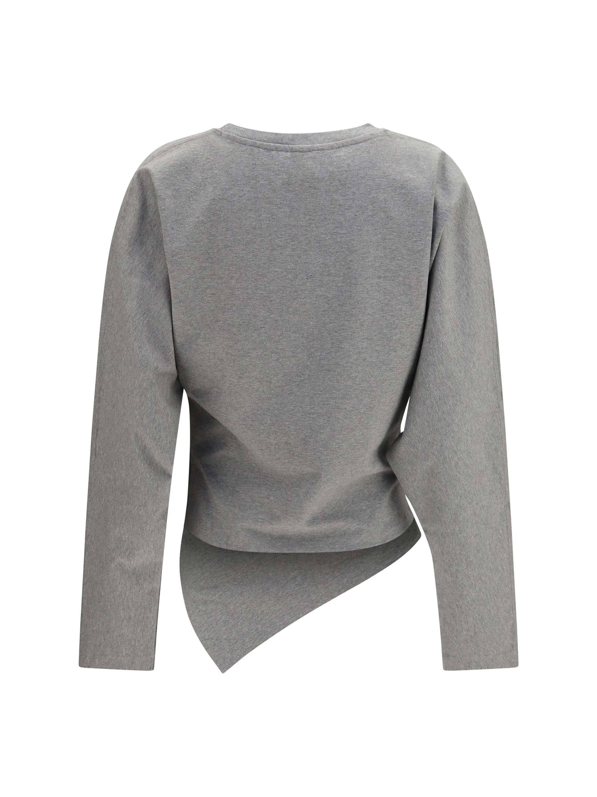 GANNI M asymmetric draped stretch cotton top