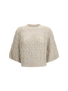 open-knit construction sweater