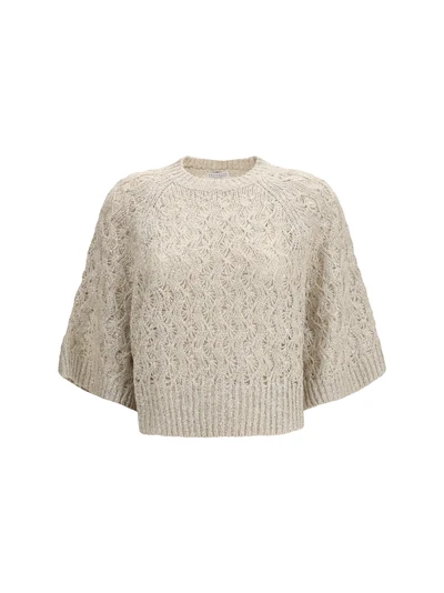 open-knit construction sweater