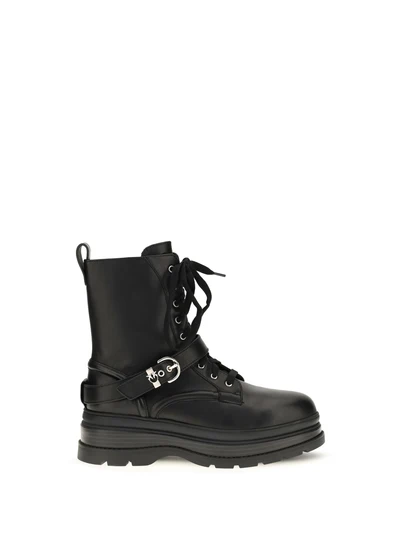 eva lace-up leather ankle boots