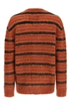 brushed striped mohair cardigan