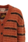 brushed striped mohair cardigan