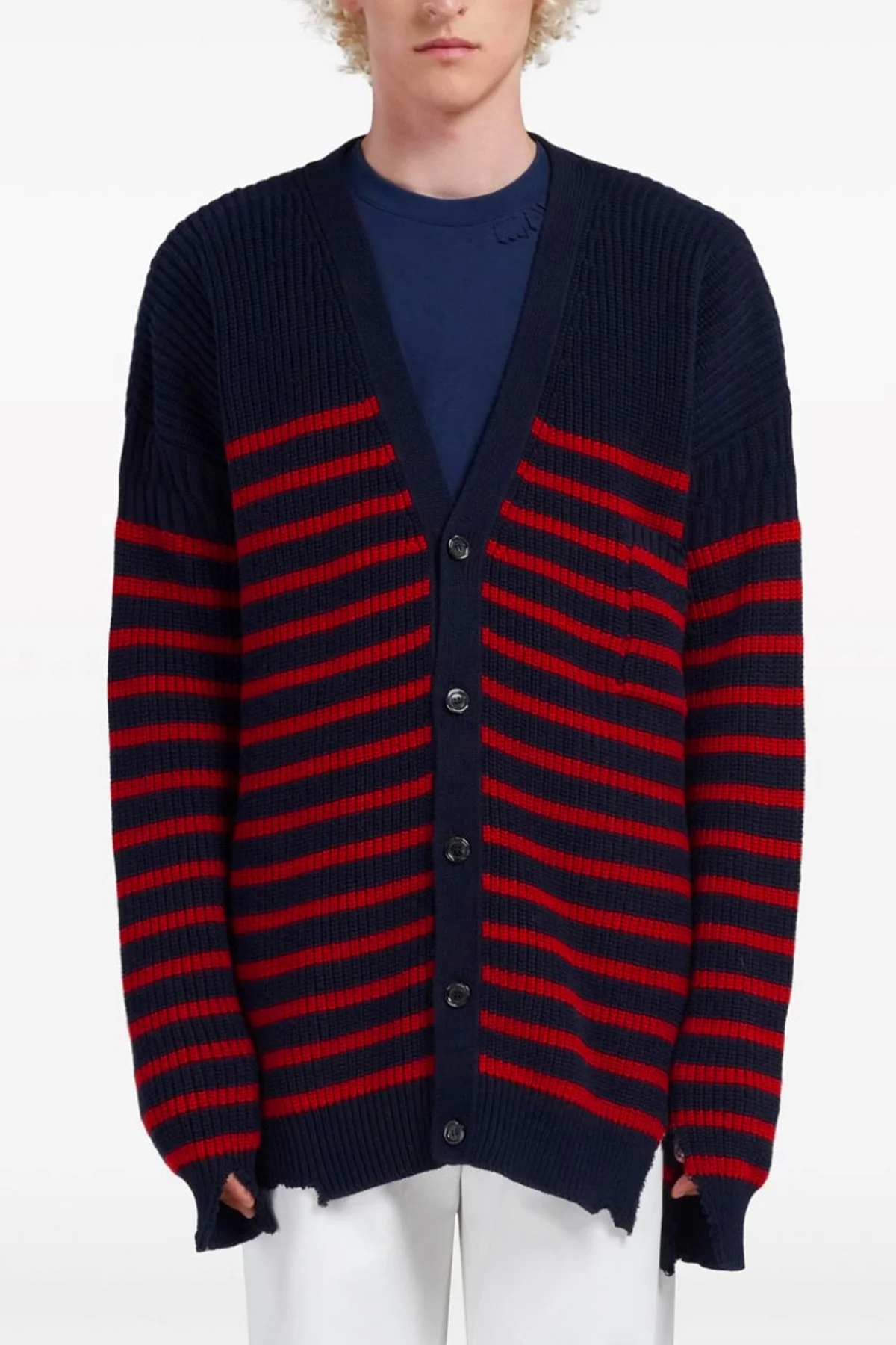 MARNI 46 striped wool cardigan