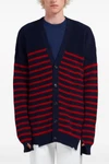 striped wool cardigan