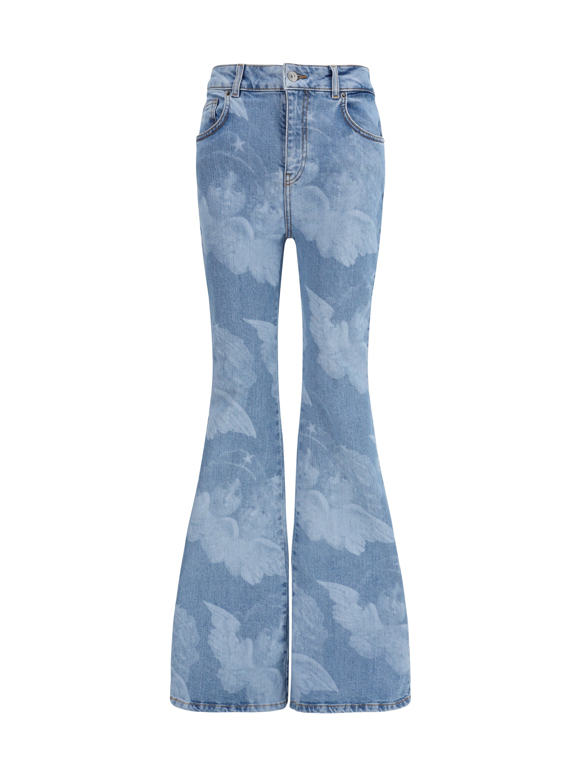 flare skinny angel-print jeans