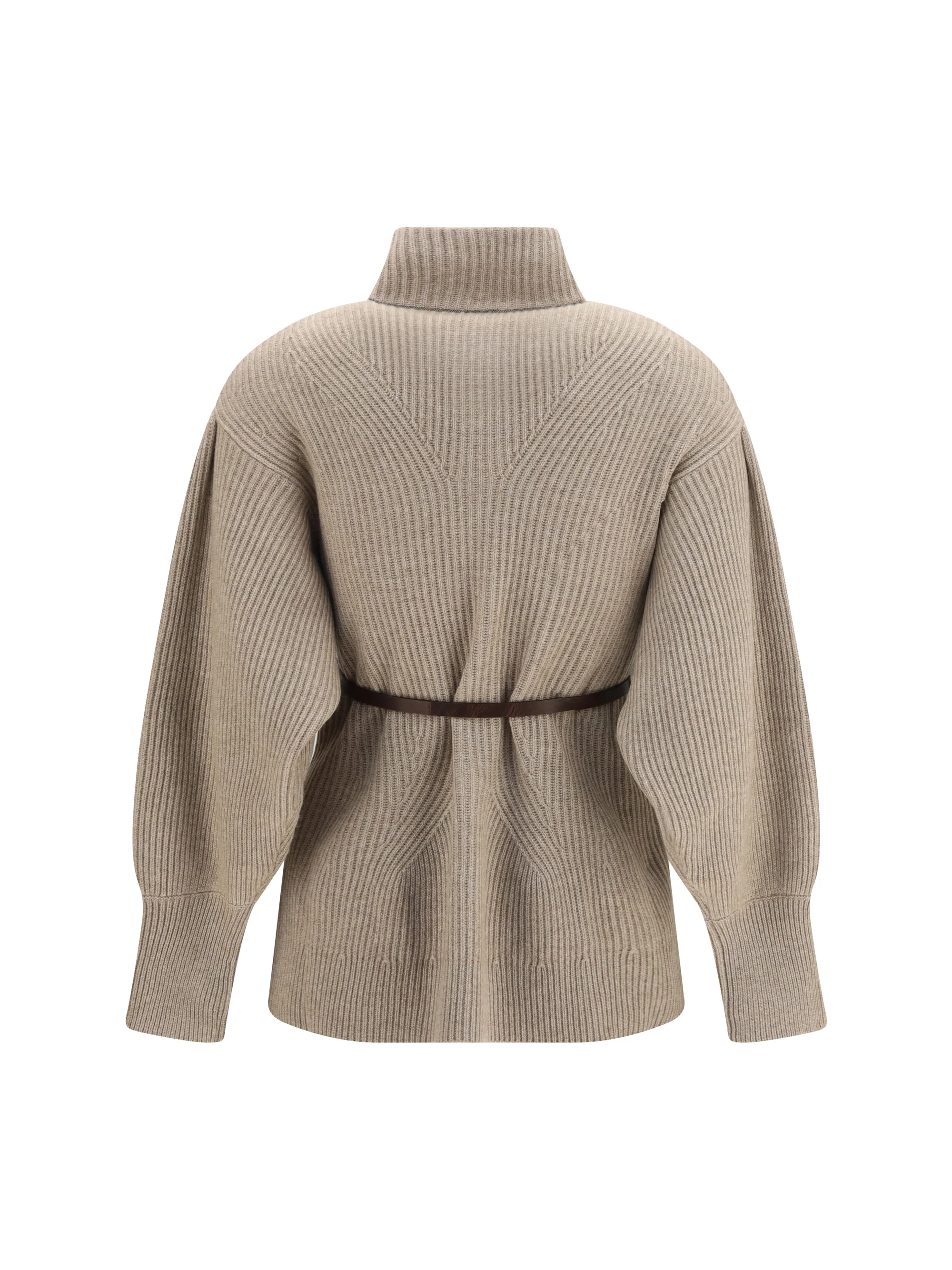 BRUNELLO CUCINELLI L high neck cardigan with belt