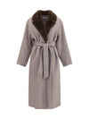 wool coat with fur collar and belt