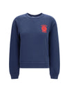 kenzo paris emblem embroidered cotton sweatshirt