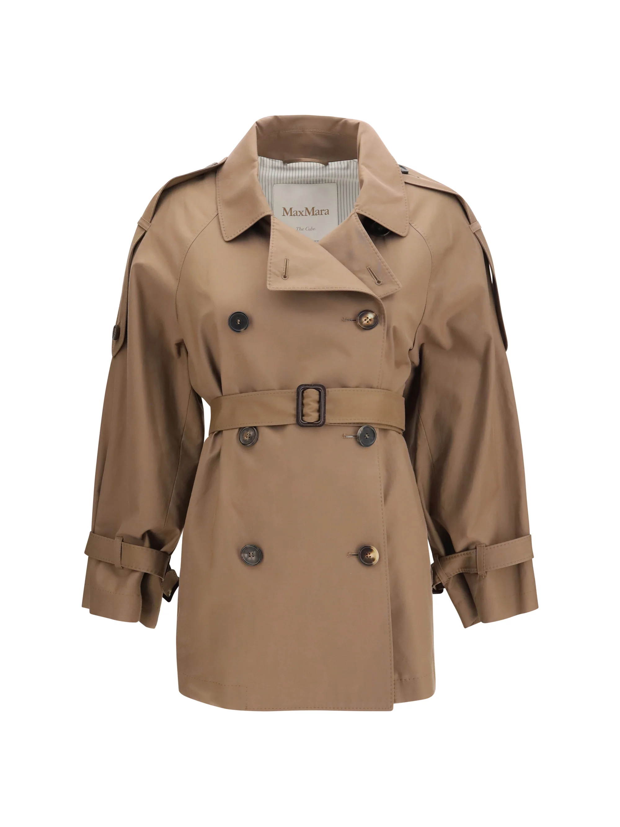 MAX MARA THE CUBE 40 short water repellent twill trench coat