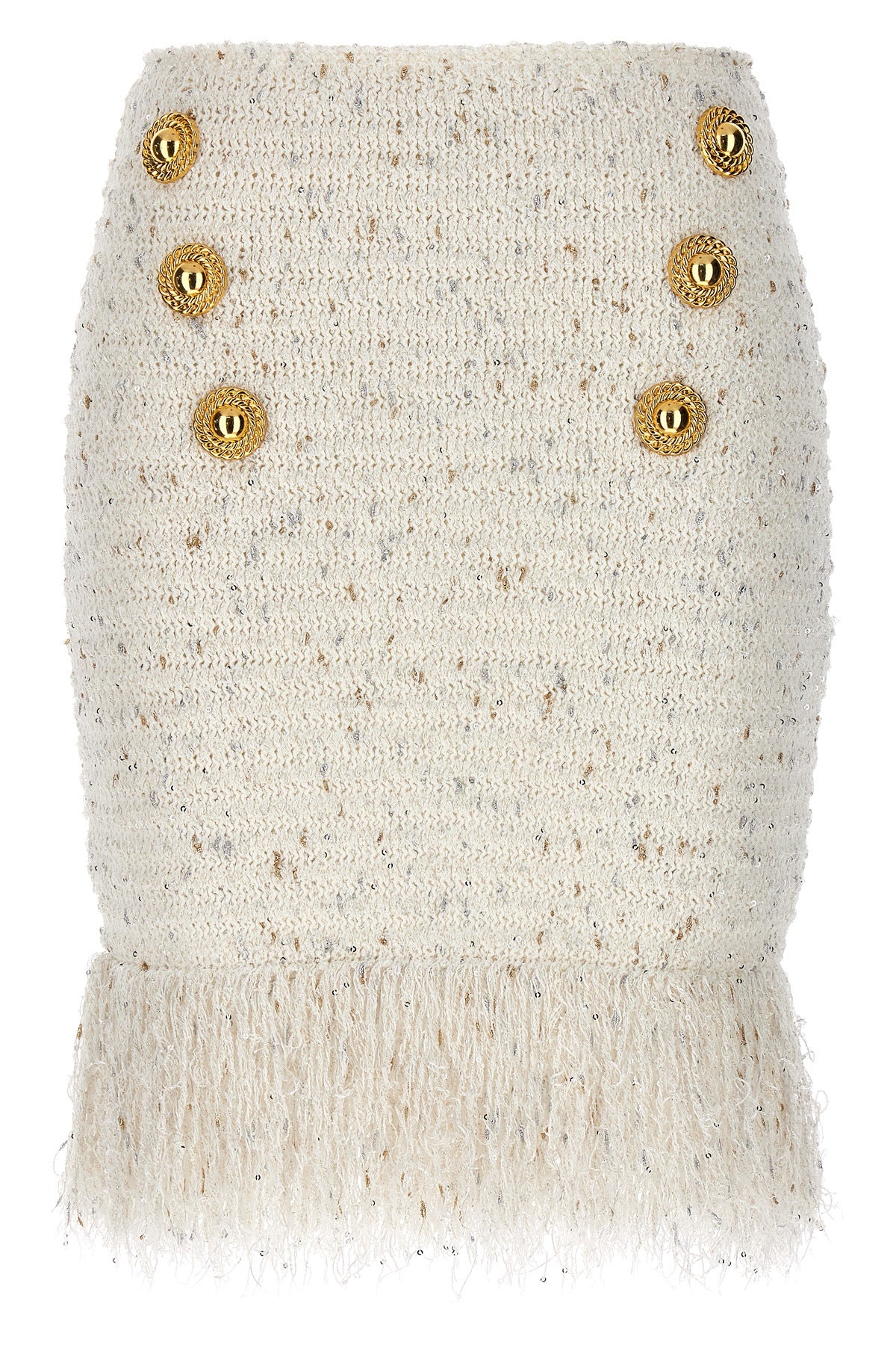 fringed tweed tweed skirt
