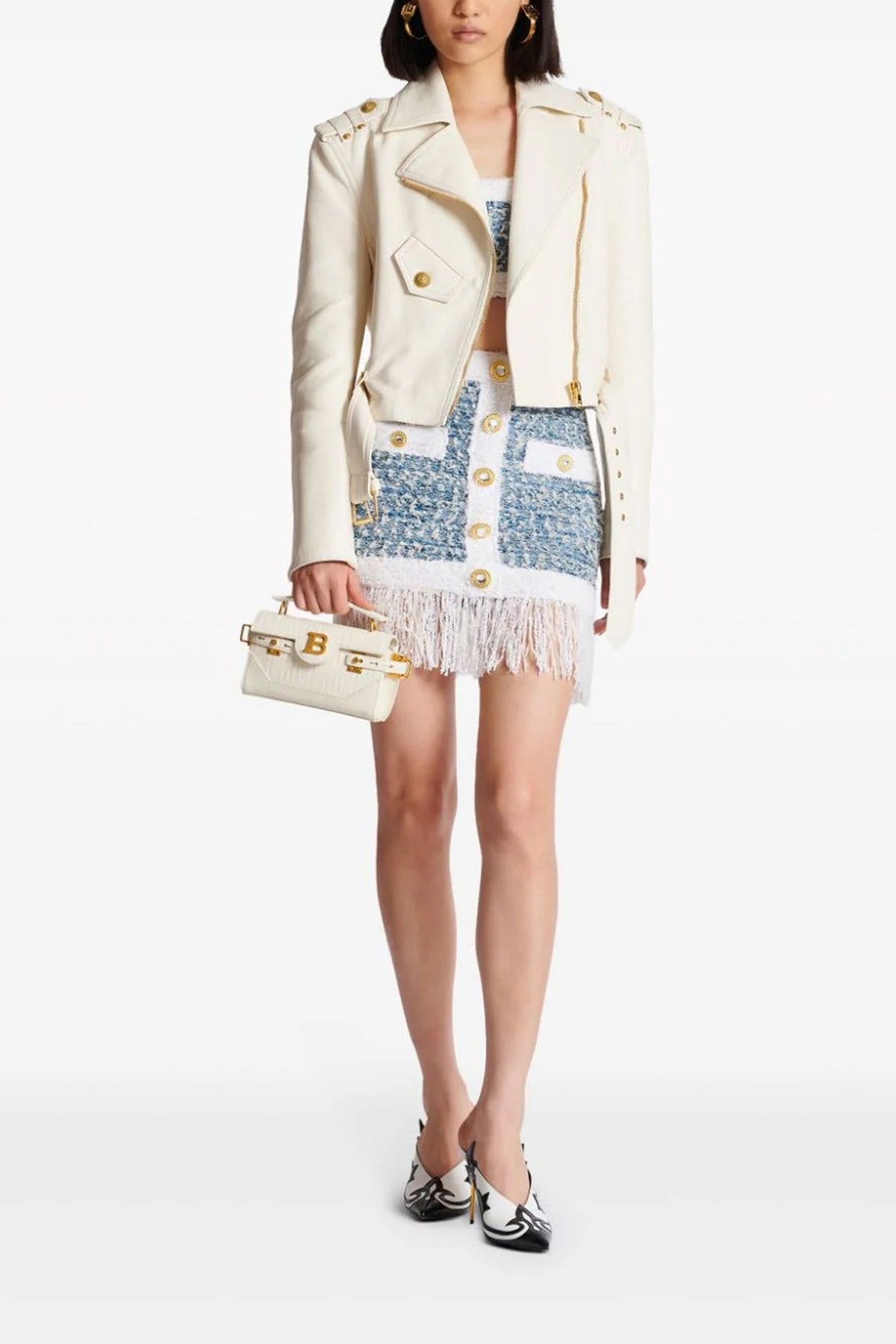 BALMAIN 36 tweed skirt
