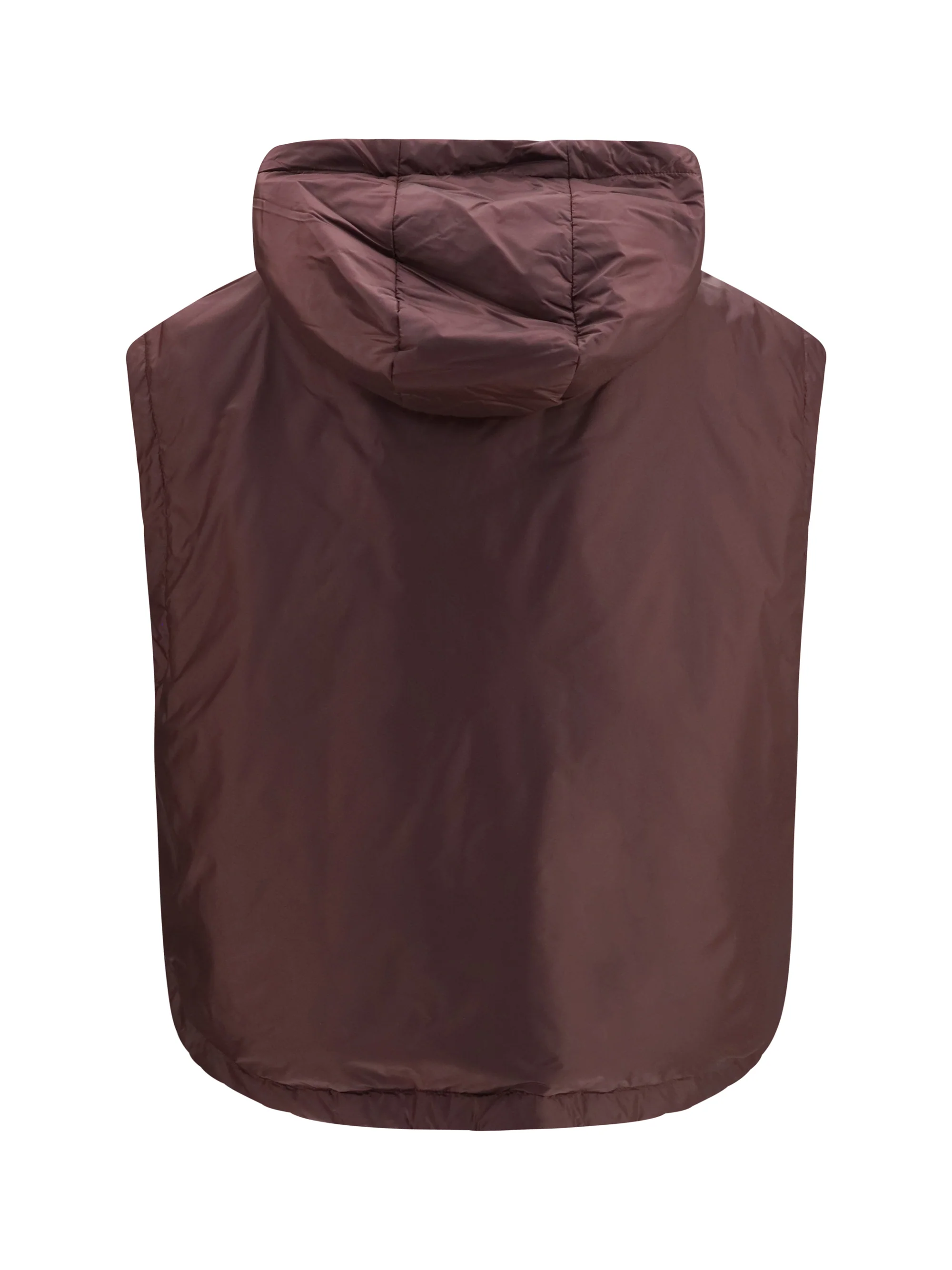 MAX MARA THE CUBE 38 hooded padded vest in water repellent canvas