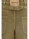 wide-leg jeans with back belt