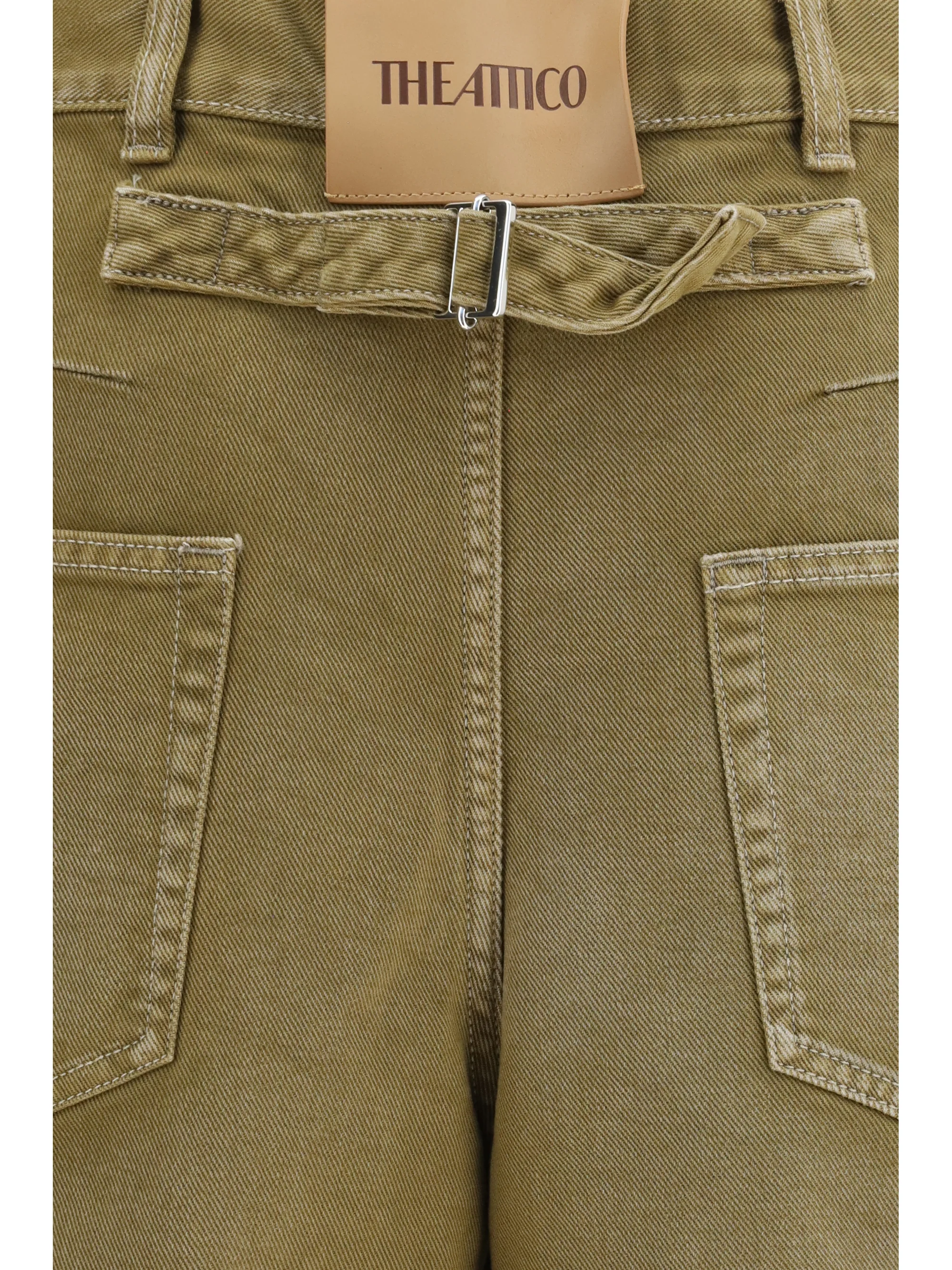 wide-leg jeans with back belt