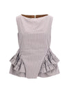 striped ruffled peplum top