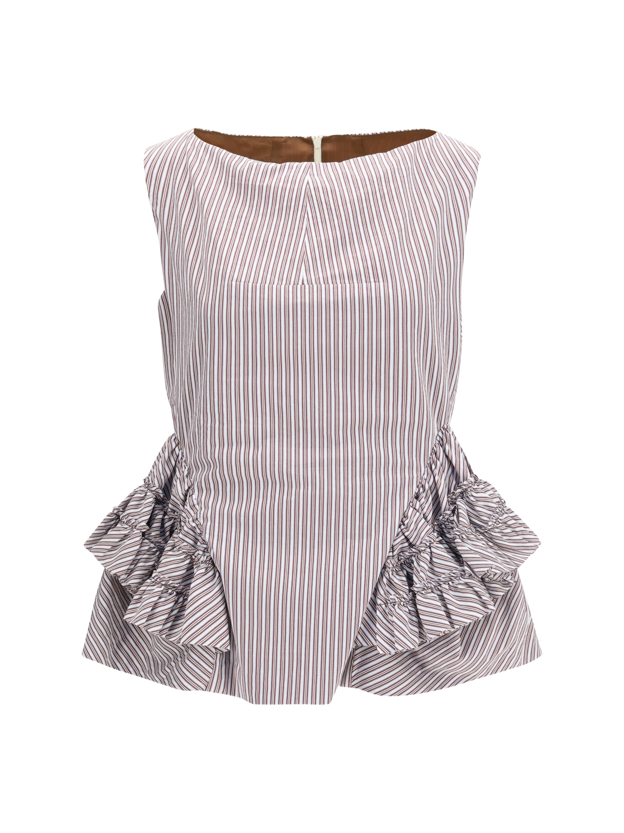 striped ruffled peplum top