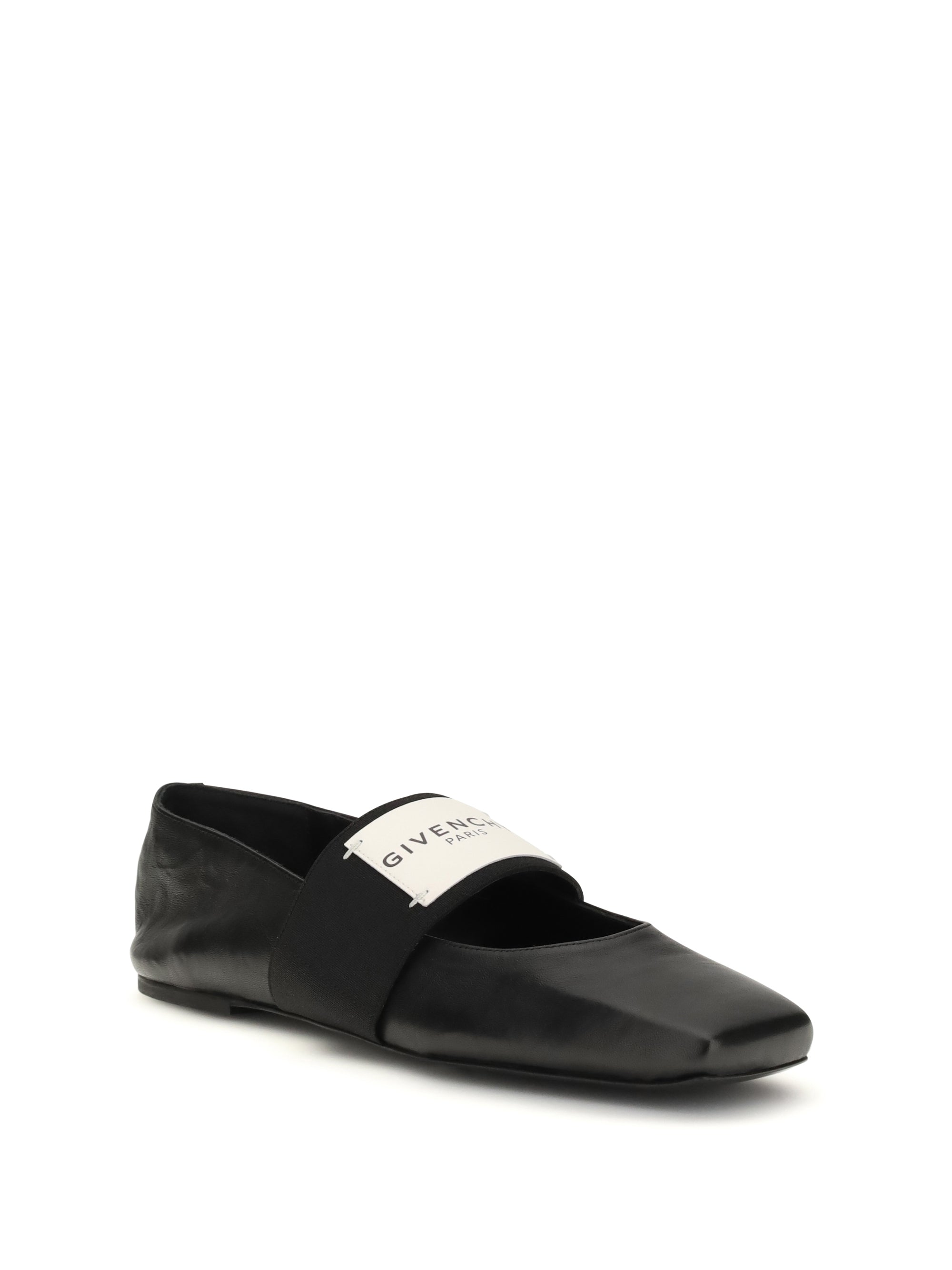 GIVENCHY 39 leather sliced square ballerinas