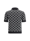 gg wool jacquard polo top