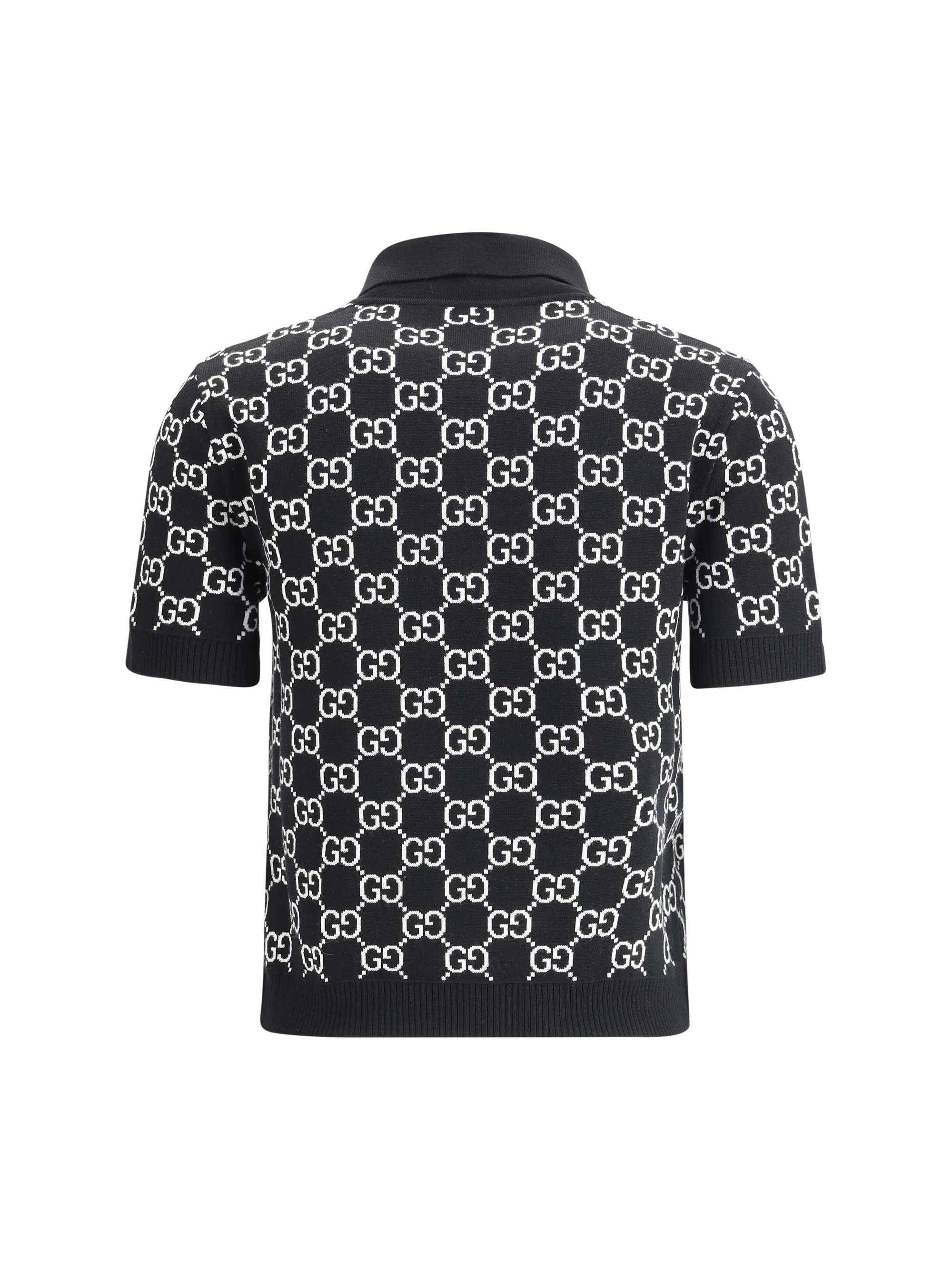 gg wool jacquard polo top