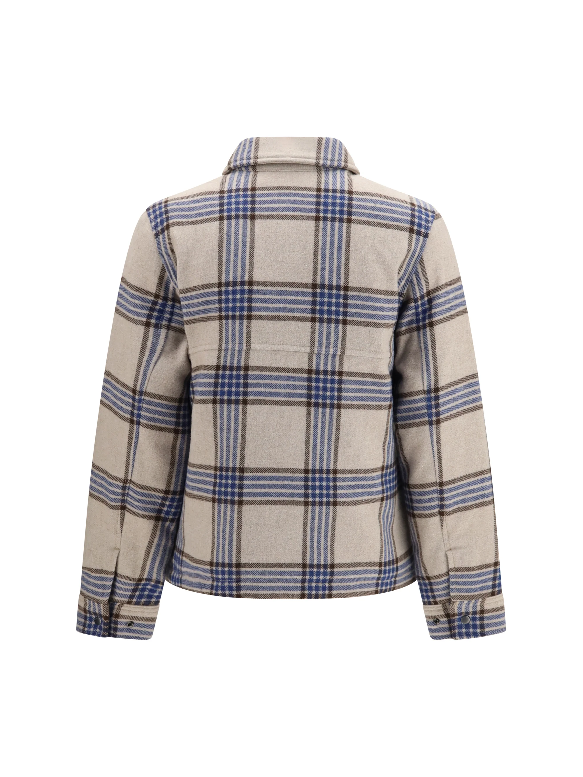 alaskan checked wool blend overshirt
