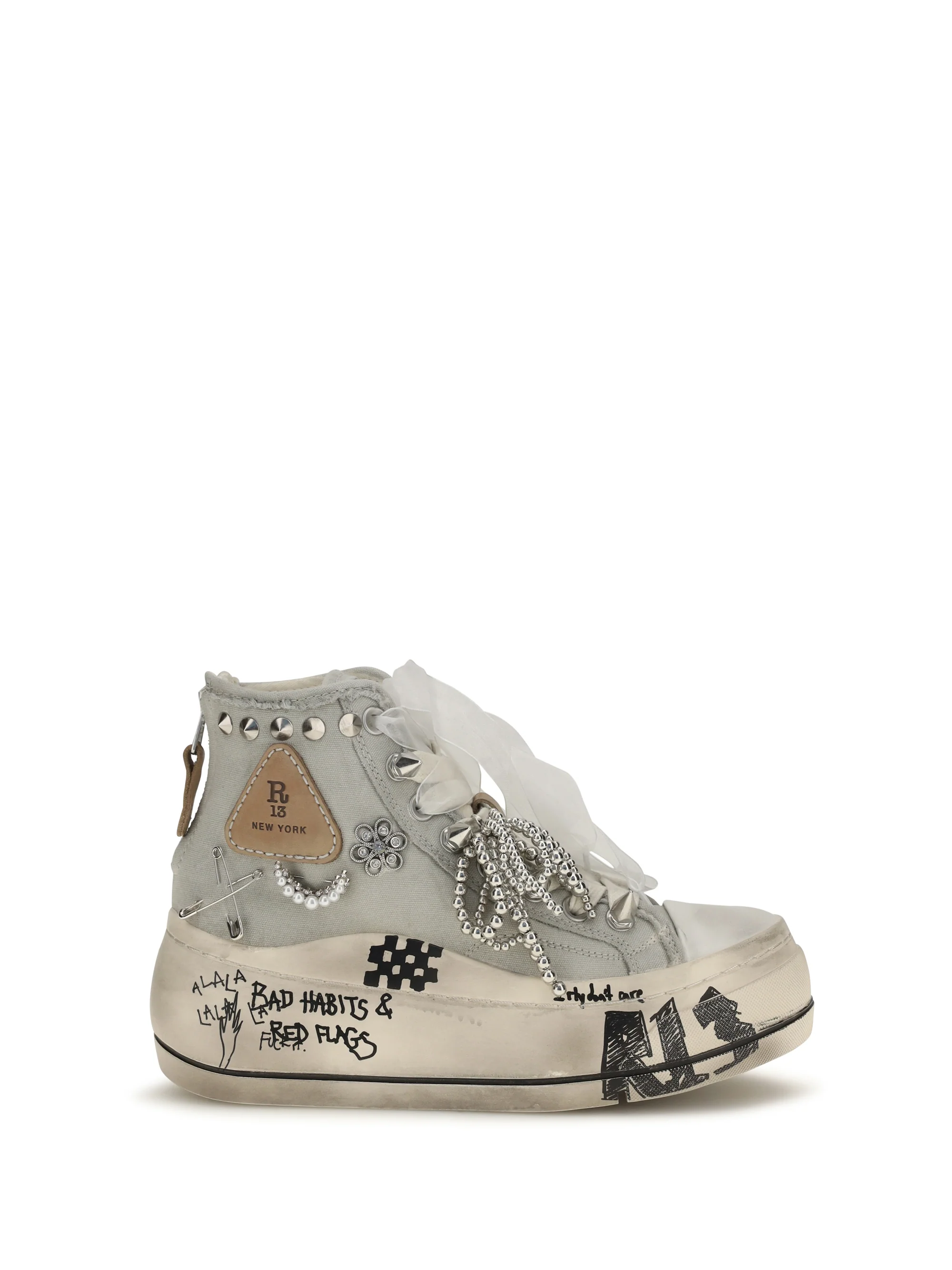 R13 9 high top sneakers