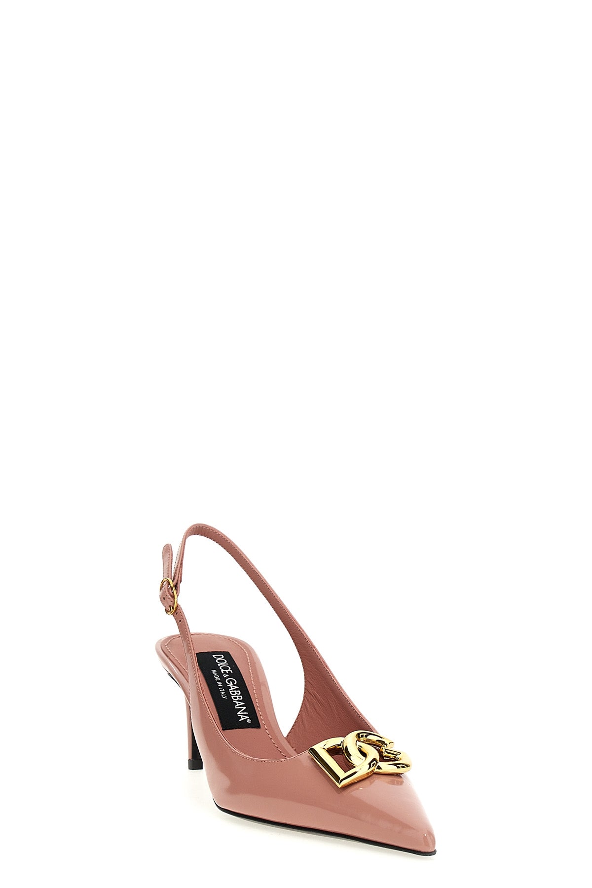 DOLCE amp; GABBANA 35.5 lollo slingbacks in shiny calf leather