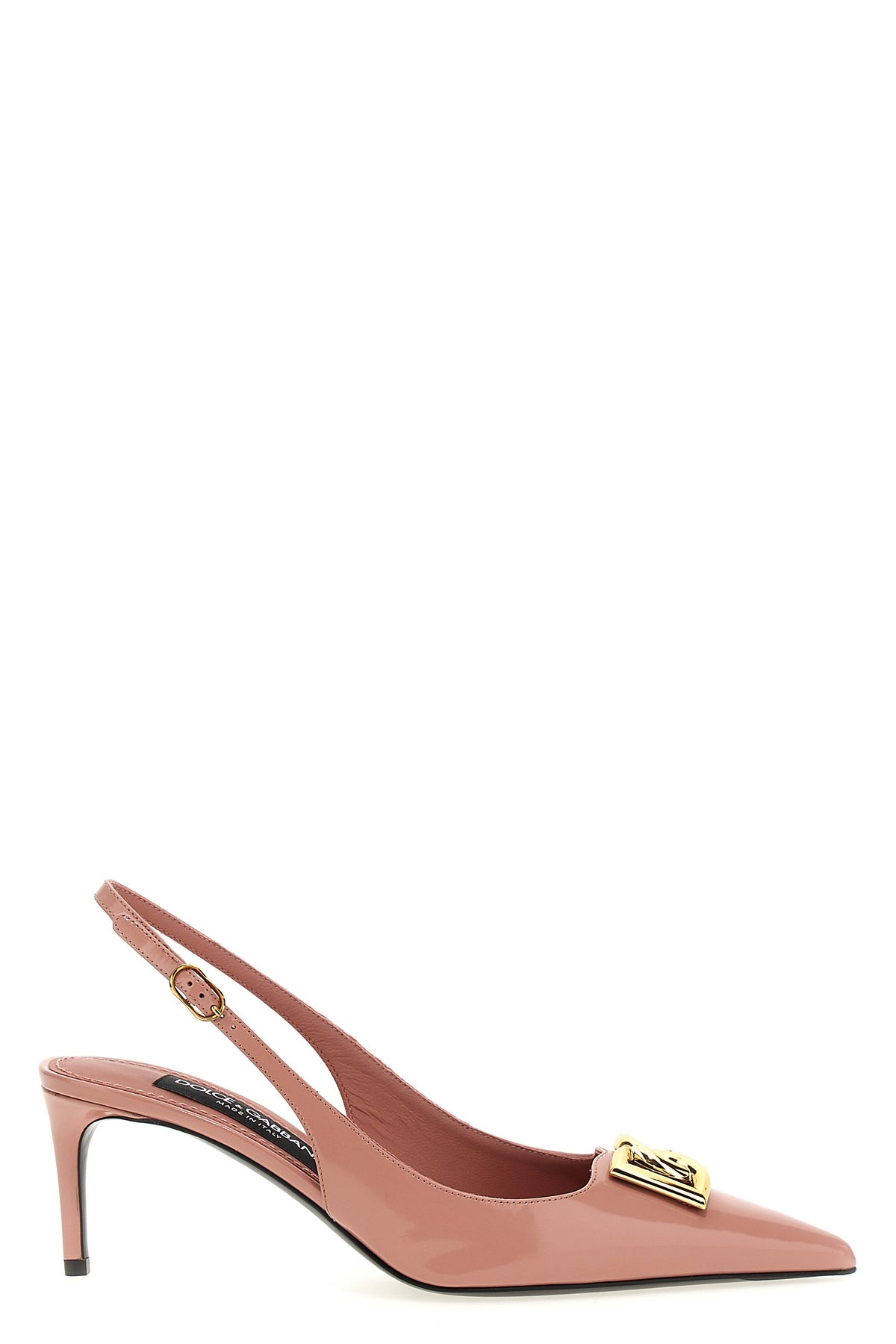 DOLCE amp; GABBANA 35.5 lollo slingbacks in shiny calf leather