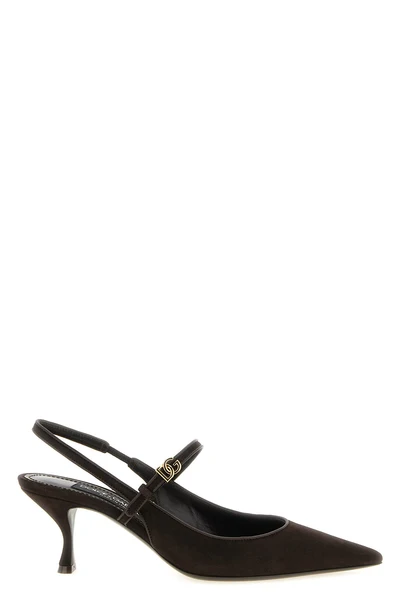 dolce gabbana suede slingbacks feature a tapered silhouette
