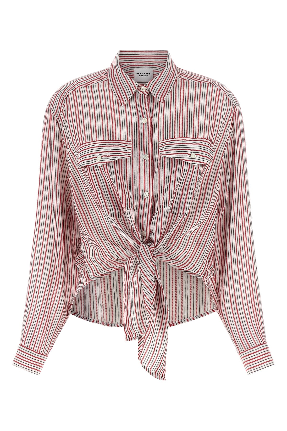 MARANT ETOILE 38 nath striped cotton voile shirt