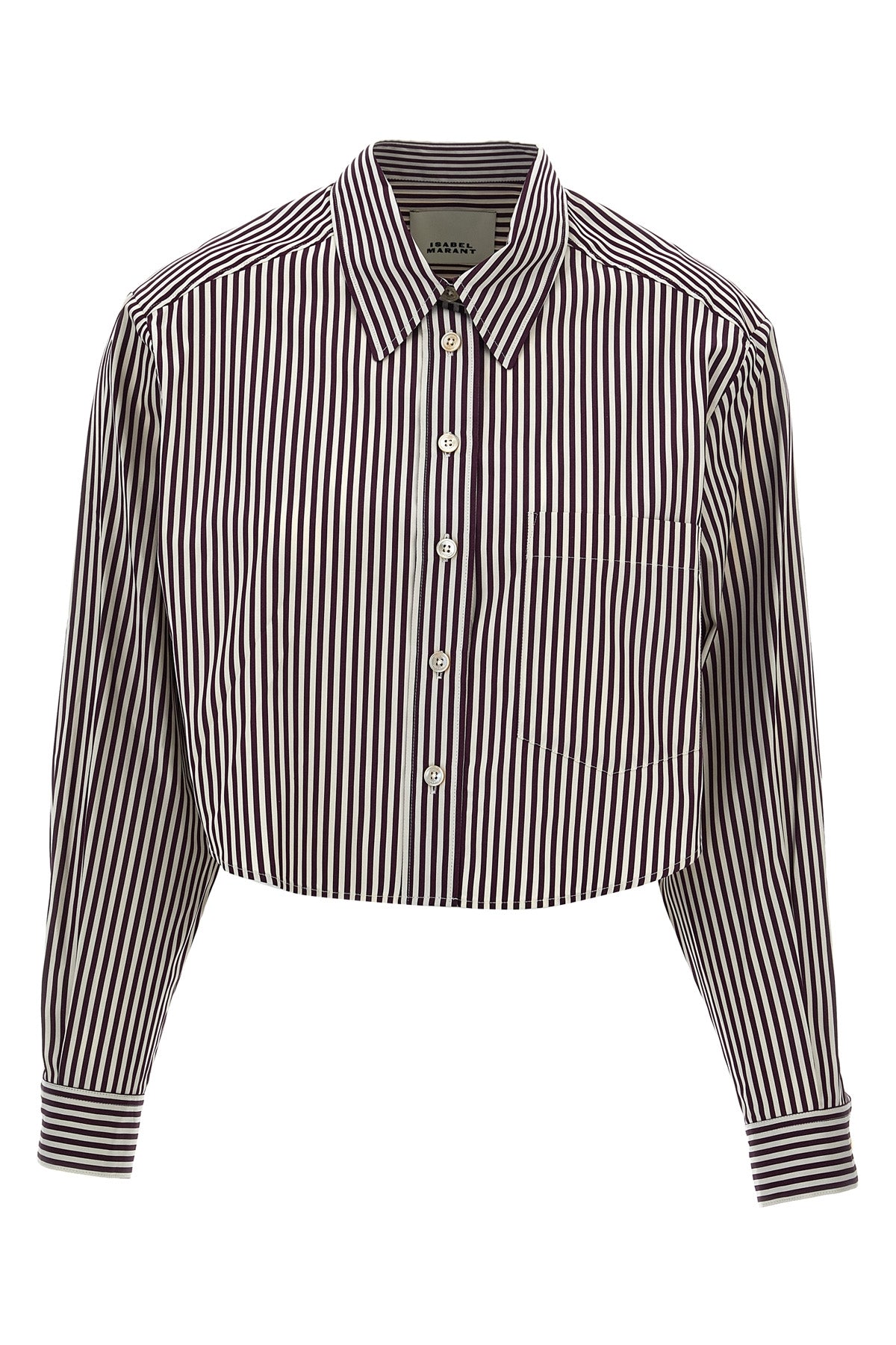 ISABEL MARANT 34 fleora striped cotton cropped shirt