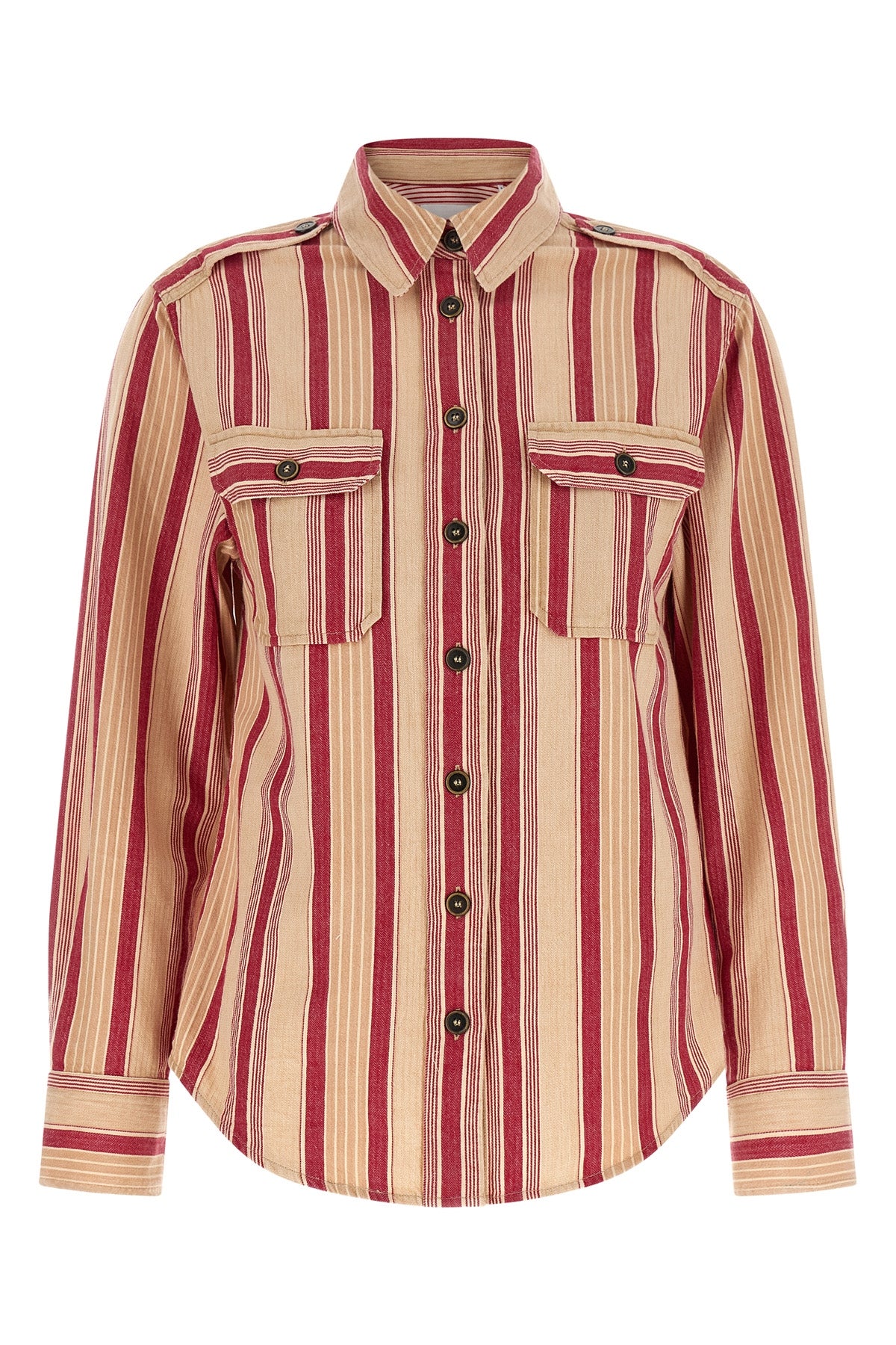 MARANT ETOILE 36 gelva striped cotton canvas shirt