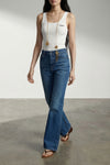 slightly stretch ribbed cotton top