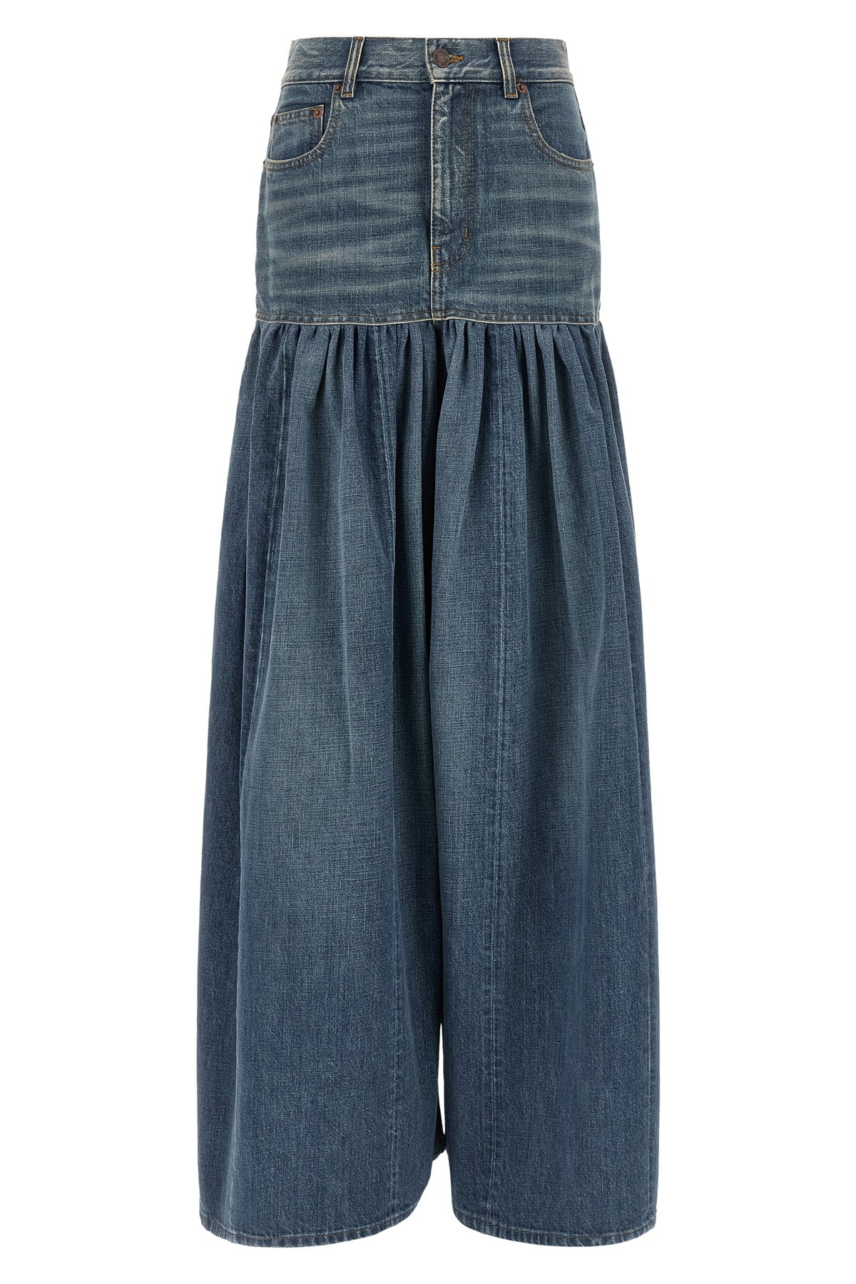 CHLOÉ 24 the chloé pure cotton denim trouser skirt redefines wardrobe volumes through a h